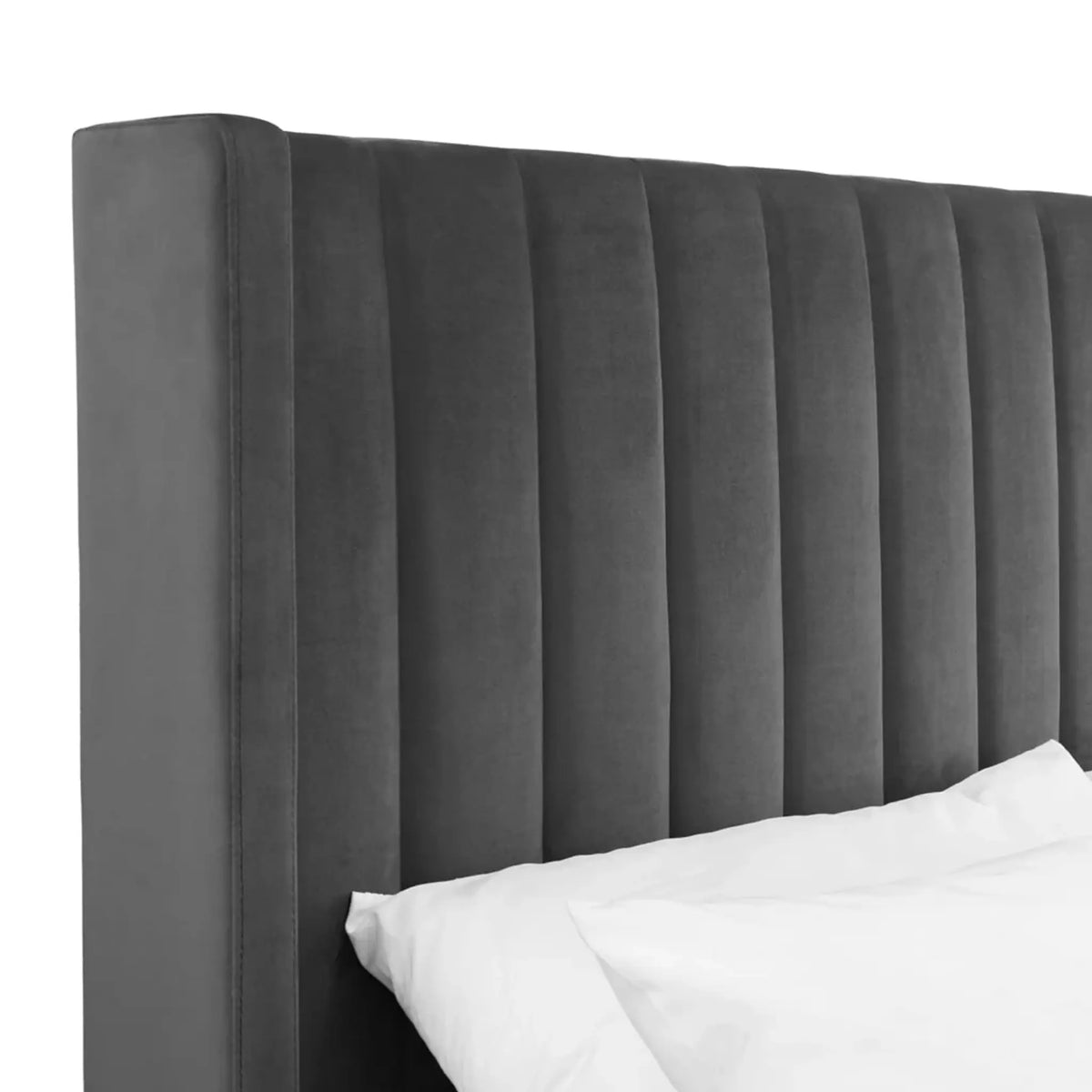Langham Grey Velvet Ottoman Bed