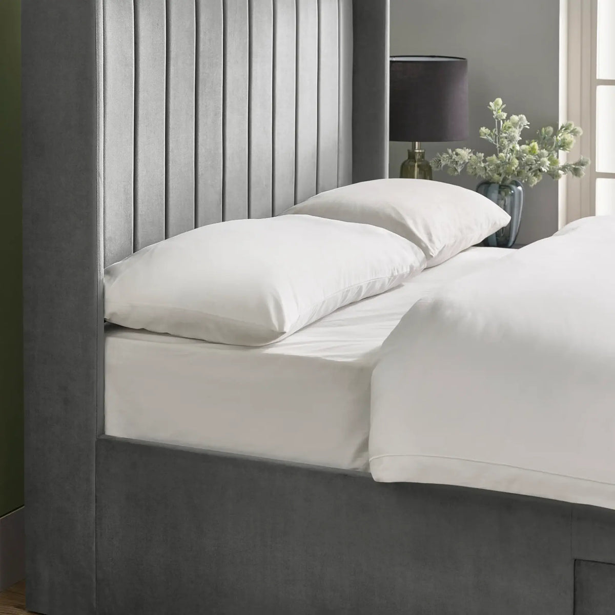 Leila Grey Velvet Divan Bed