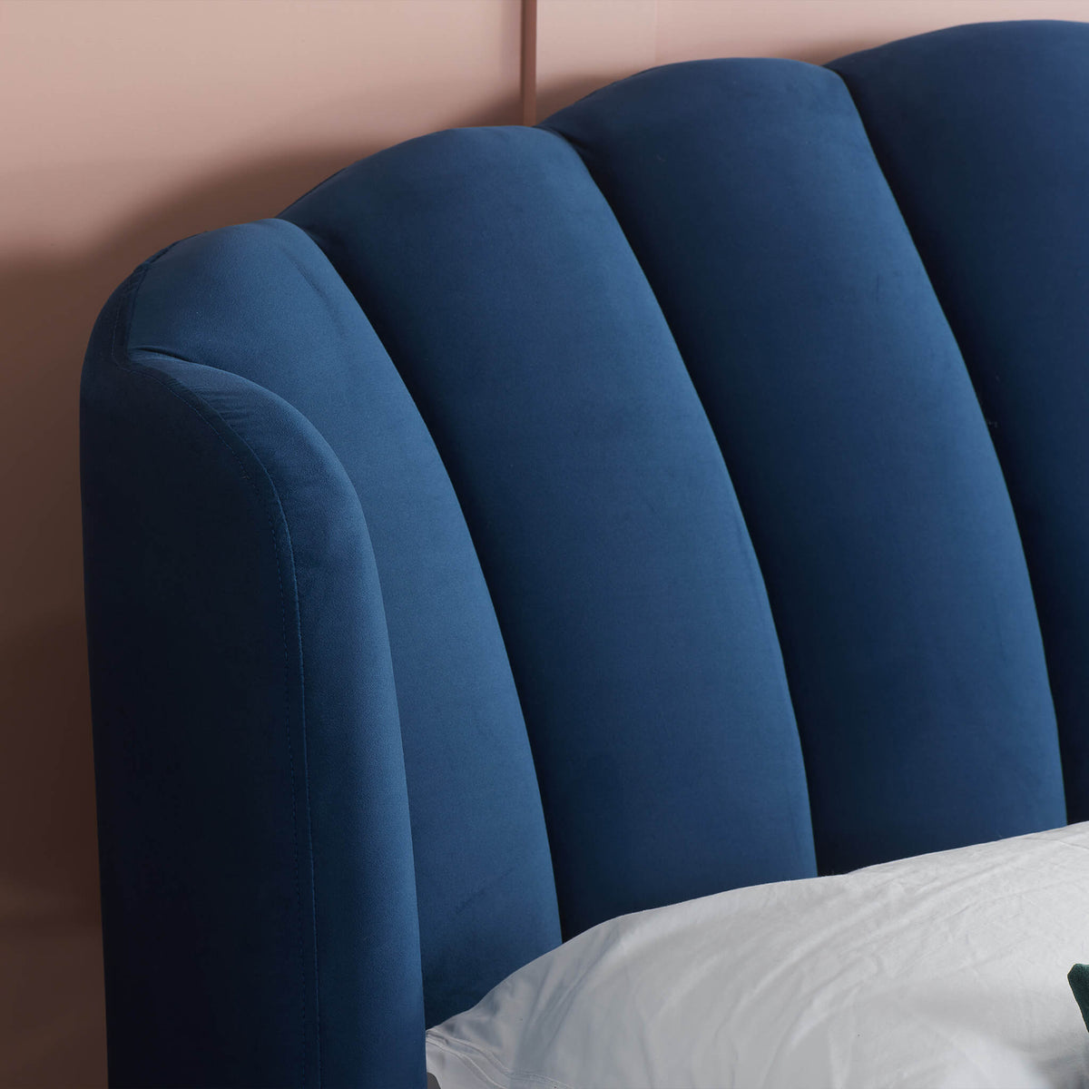 Lottie Blue Upholstered Ottoman Bed