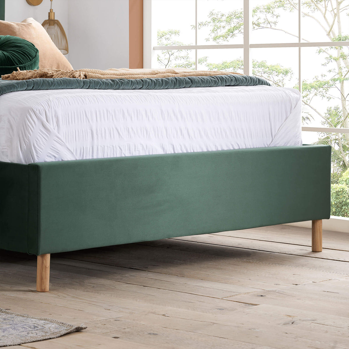 Loxley Fabric Bed Green