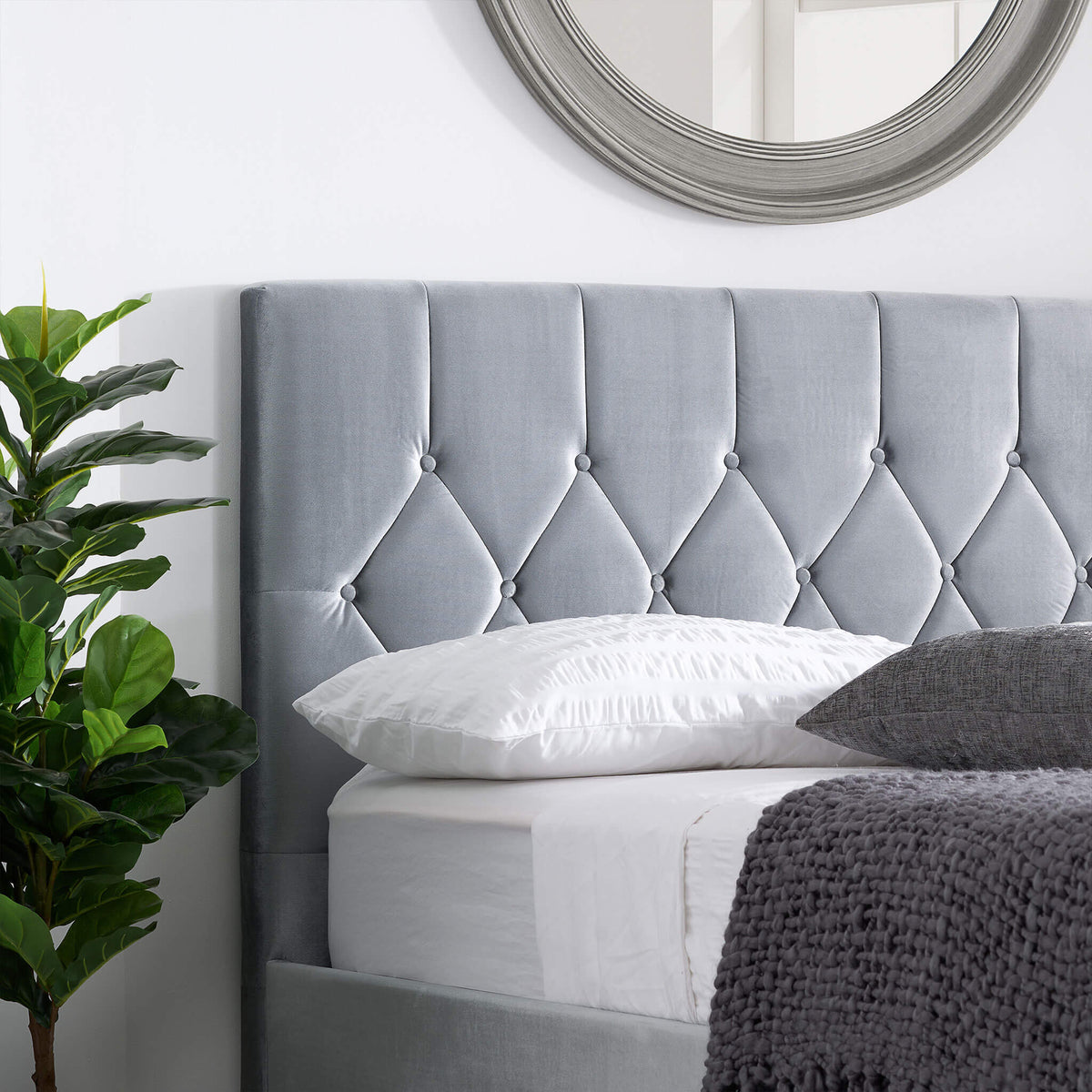 Loxley Ottoman Fabric Bed Grey