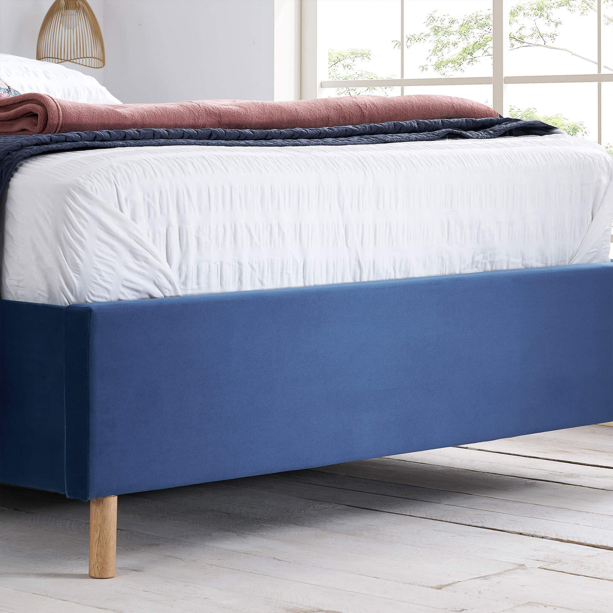 Loxley Fabric Bed Blue