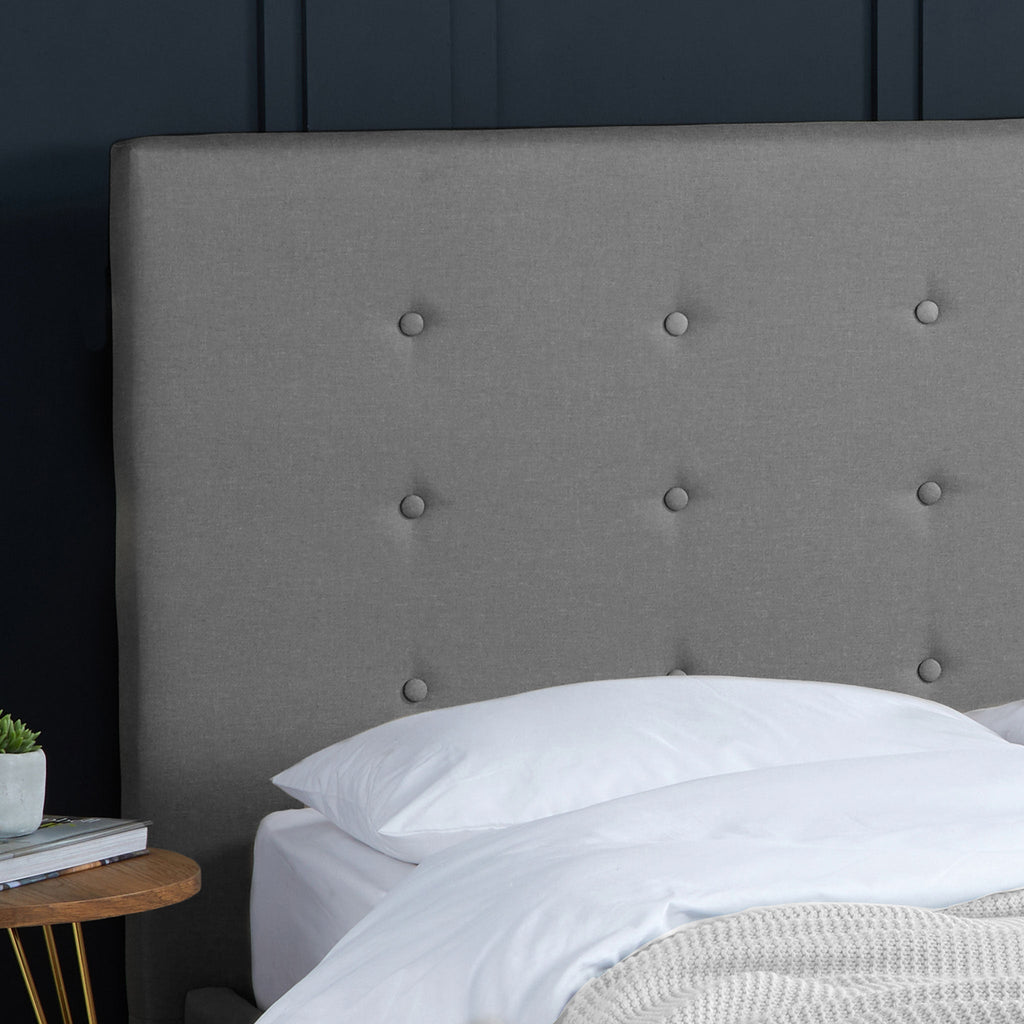 Lucca Upholstered Ottoman Headboard in Grey