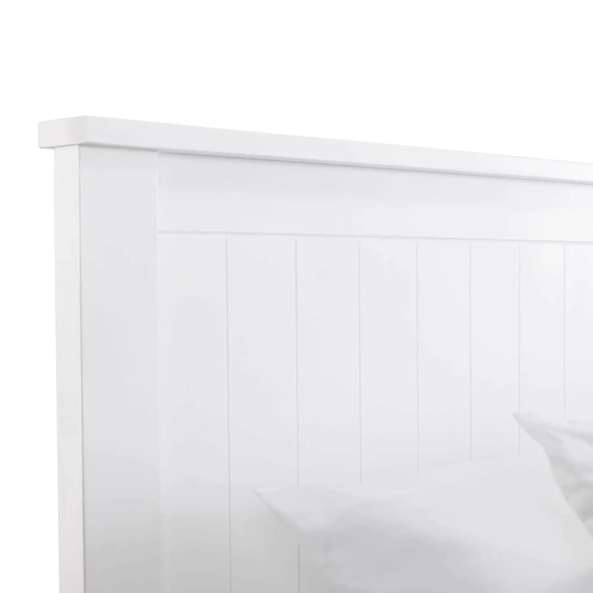 Maine White Wooden Ottoman Bed