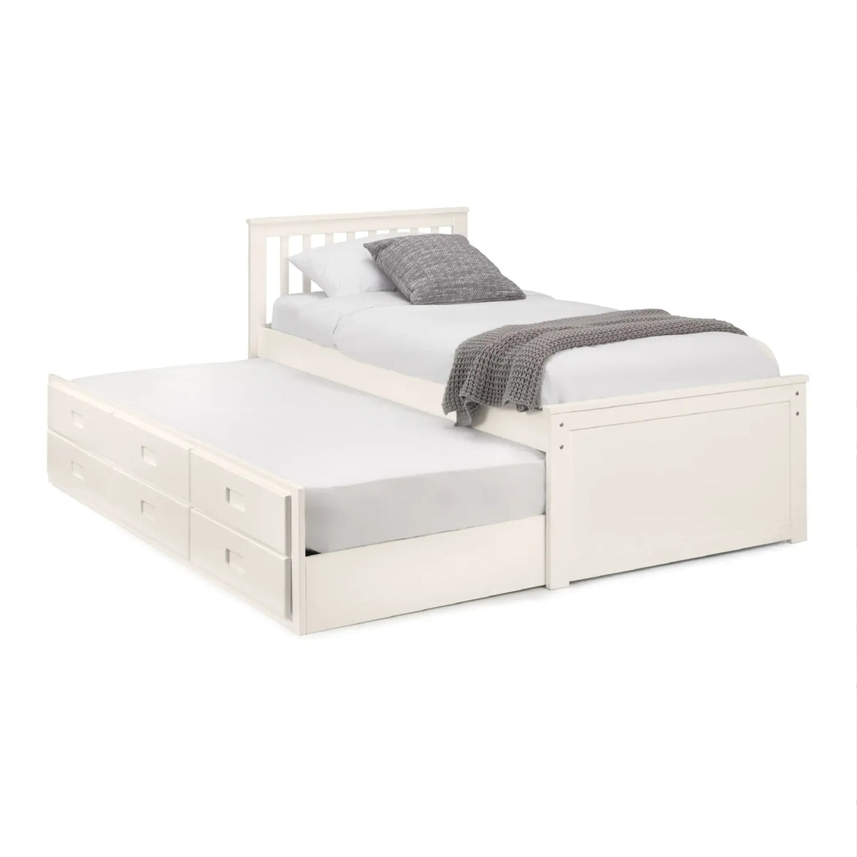 Maisie White Wooden Storage Guest Bed