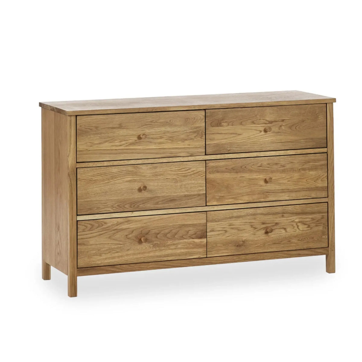 Coxmoor Oak 6-Drawer Chest – multiple drawers open detail