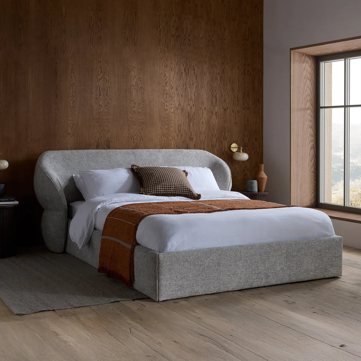 Milan Grey Upholstered Bed