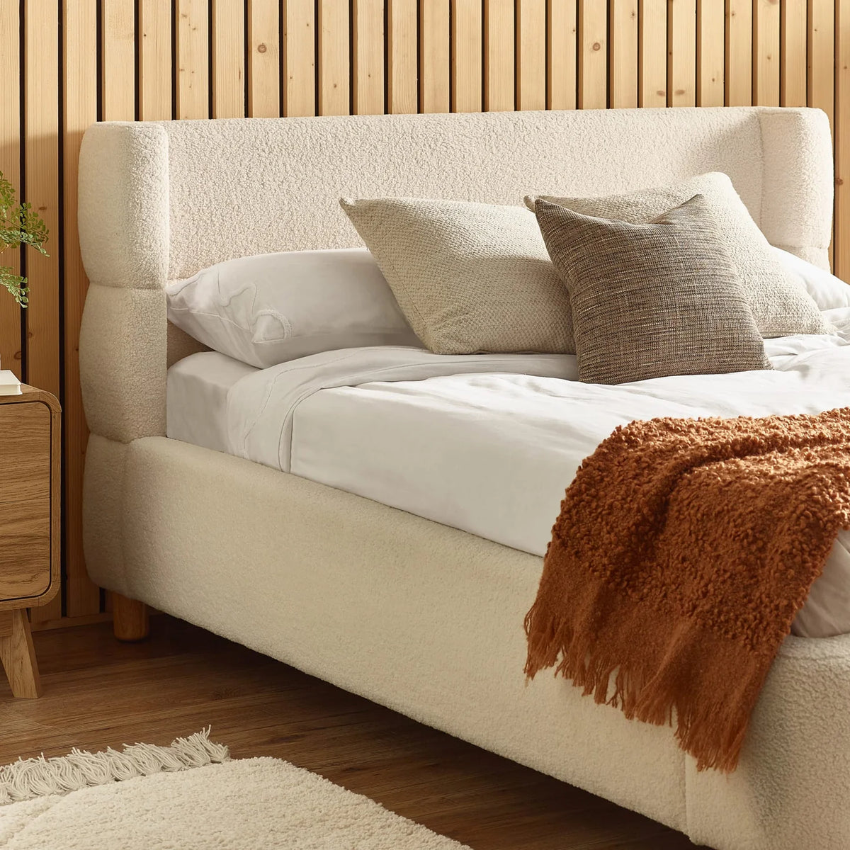 Oberon Bouclé Bed