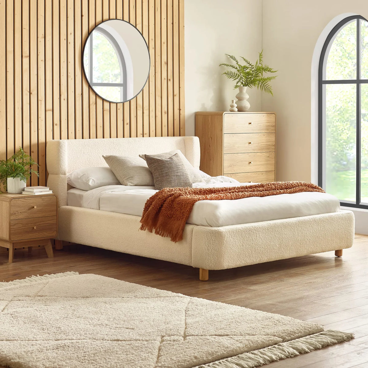 Oberon Bouclé Bed