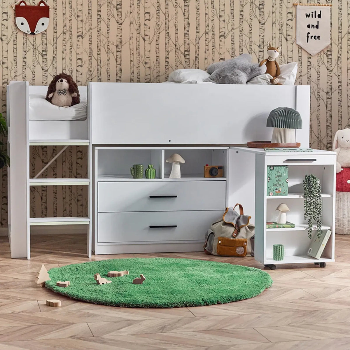 Otis White Wooden Mid Sleeper Bed