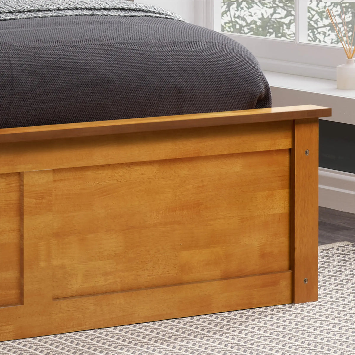 Phoenix Oak Wooden Ottoman Bed Frame