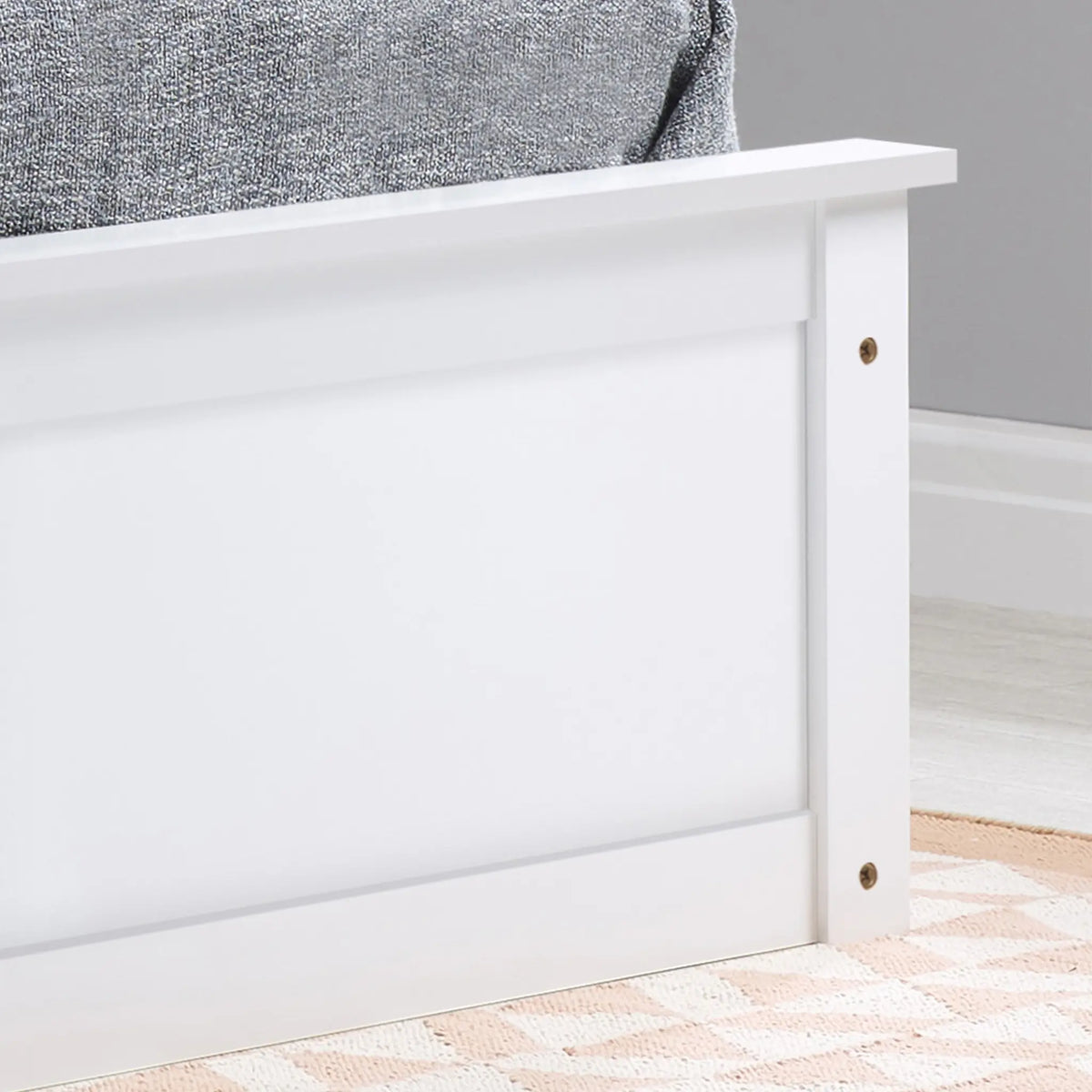 Phoenix White Wooden Ottoman Bed Frame