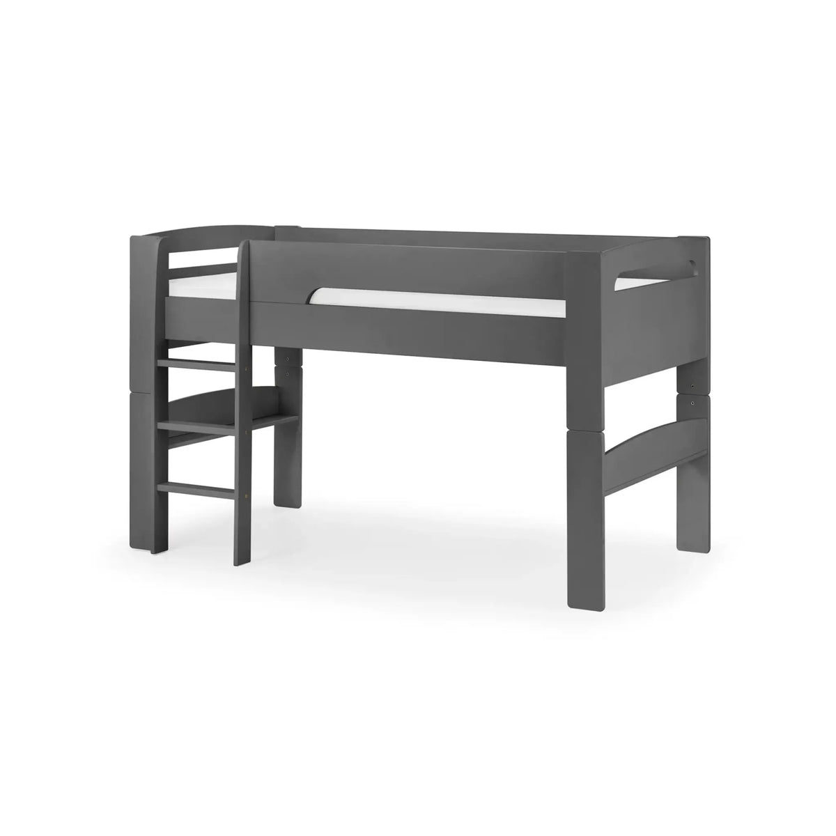 Pluto Dark Grey Wooden Mid Sleeper Bed