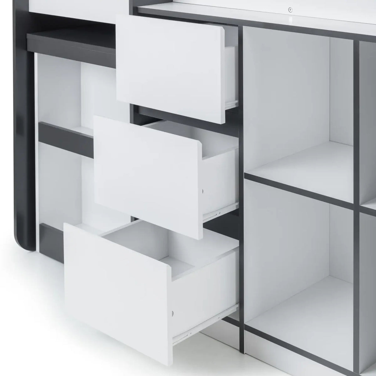 Saturn Dark Grey  Mid Sleeper Bed