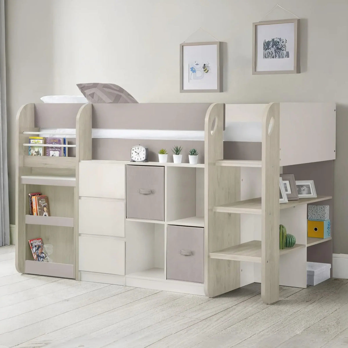 Saturn Light Brown Mid Sleeper Bed