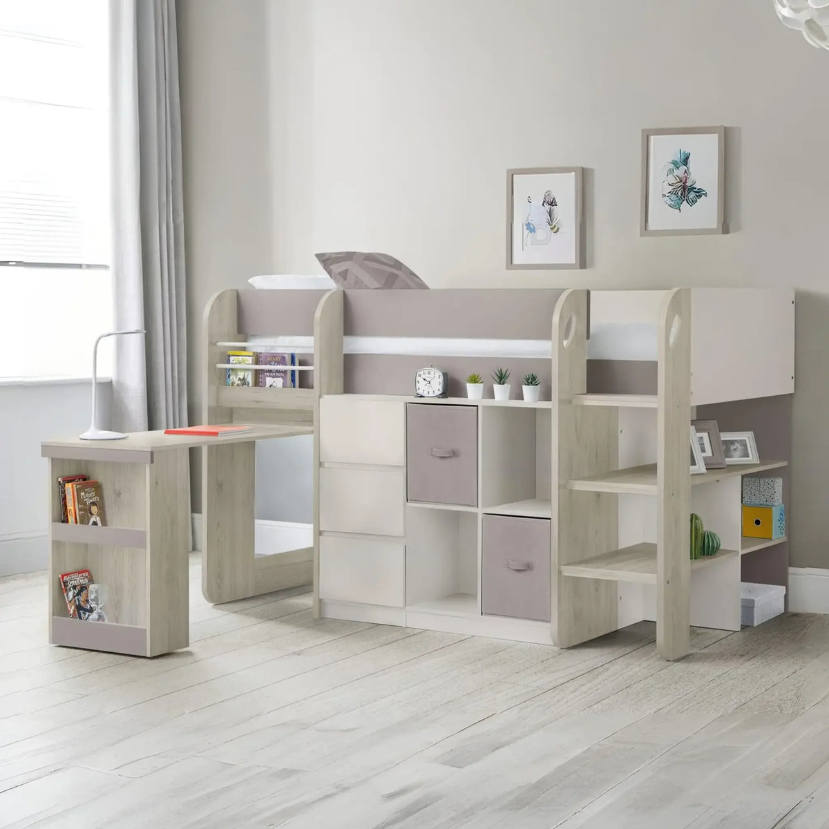 Saturn Light Brown Mid Sleeper Bed