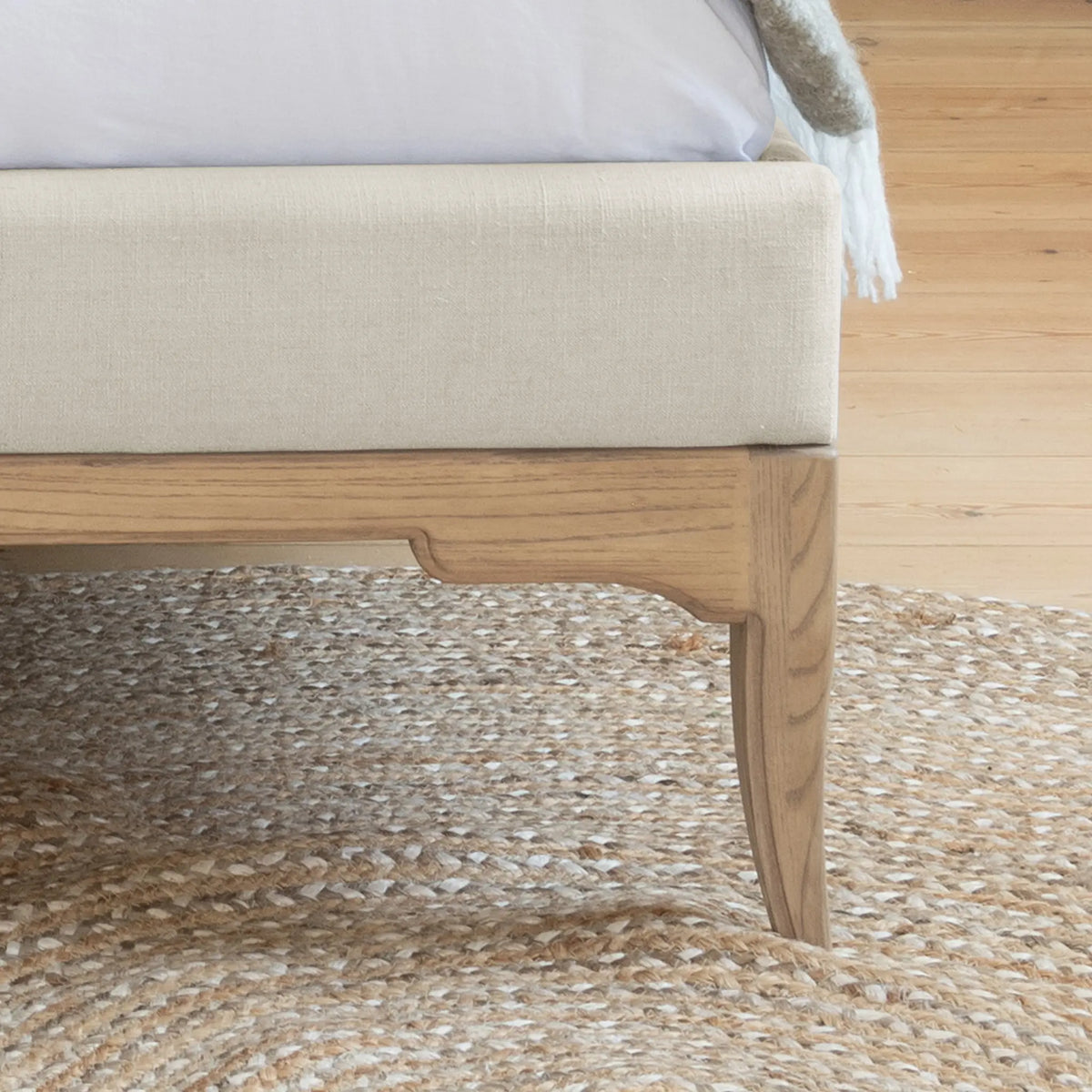 Toulon Cream Upholstered Wooden Bed