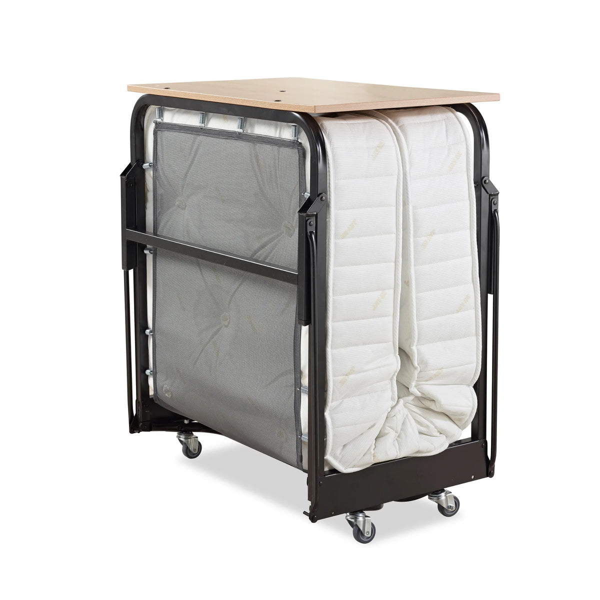 Crown Premier Folding Bed with Deep Sprung Mattress – closed view on plain background