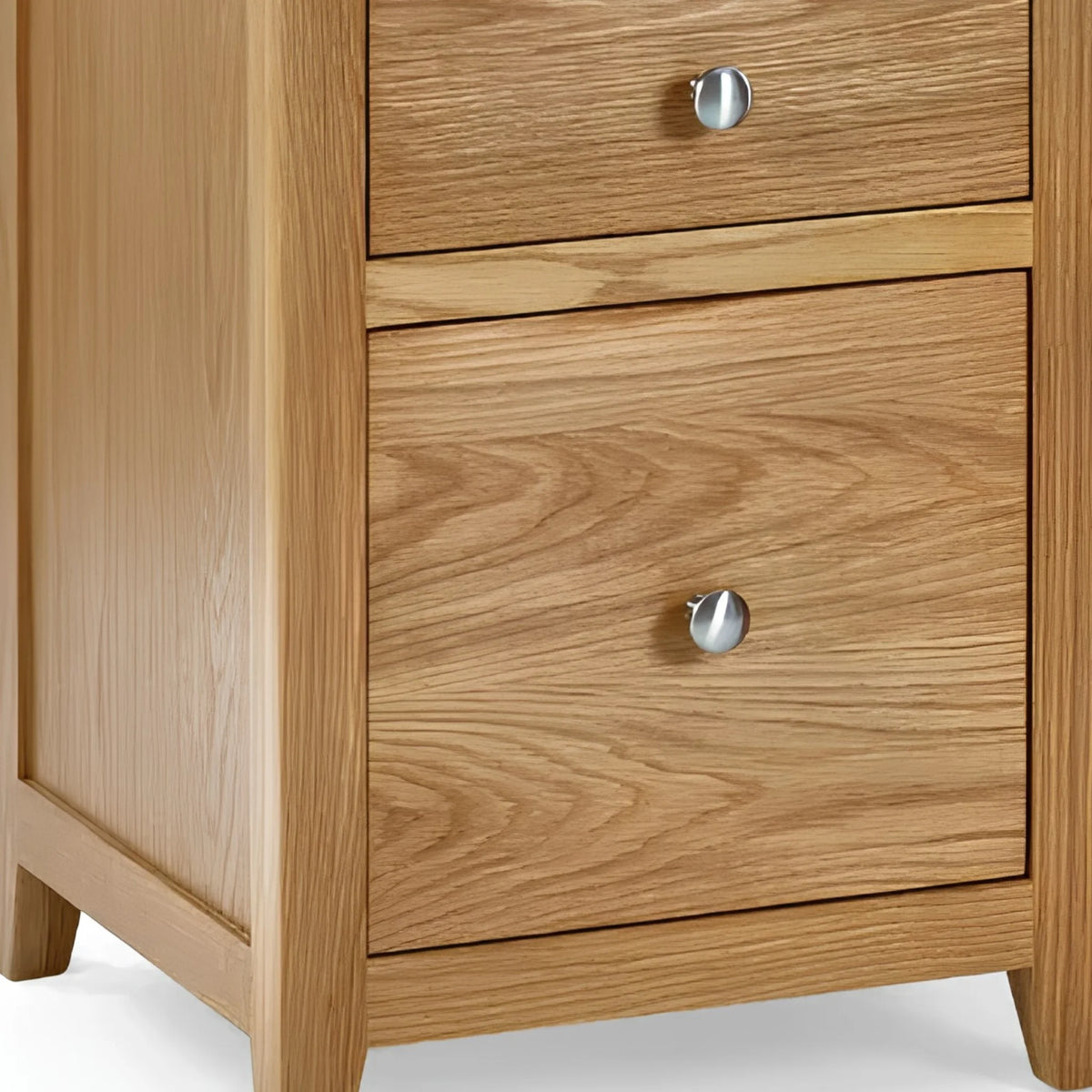 Mallory Oak 6-Drawer Dressing Table – front side close-up 