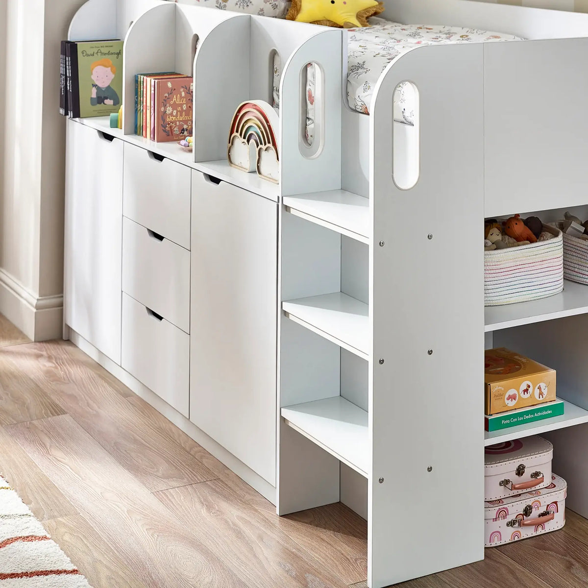 Vision White Wooden Mid Sleeper Bed