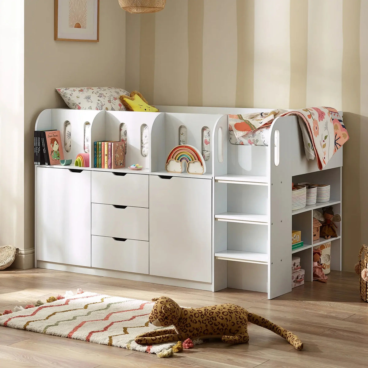 Vision White Wooden Mid Sleeper Bed