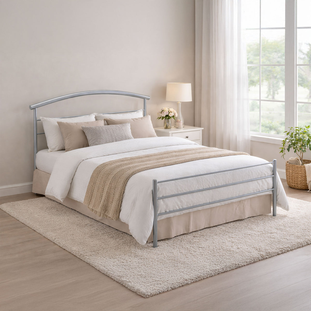 Wellington Silver Metal Bed Frame
