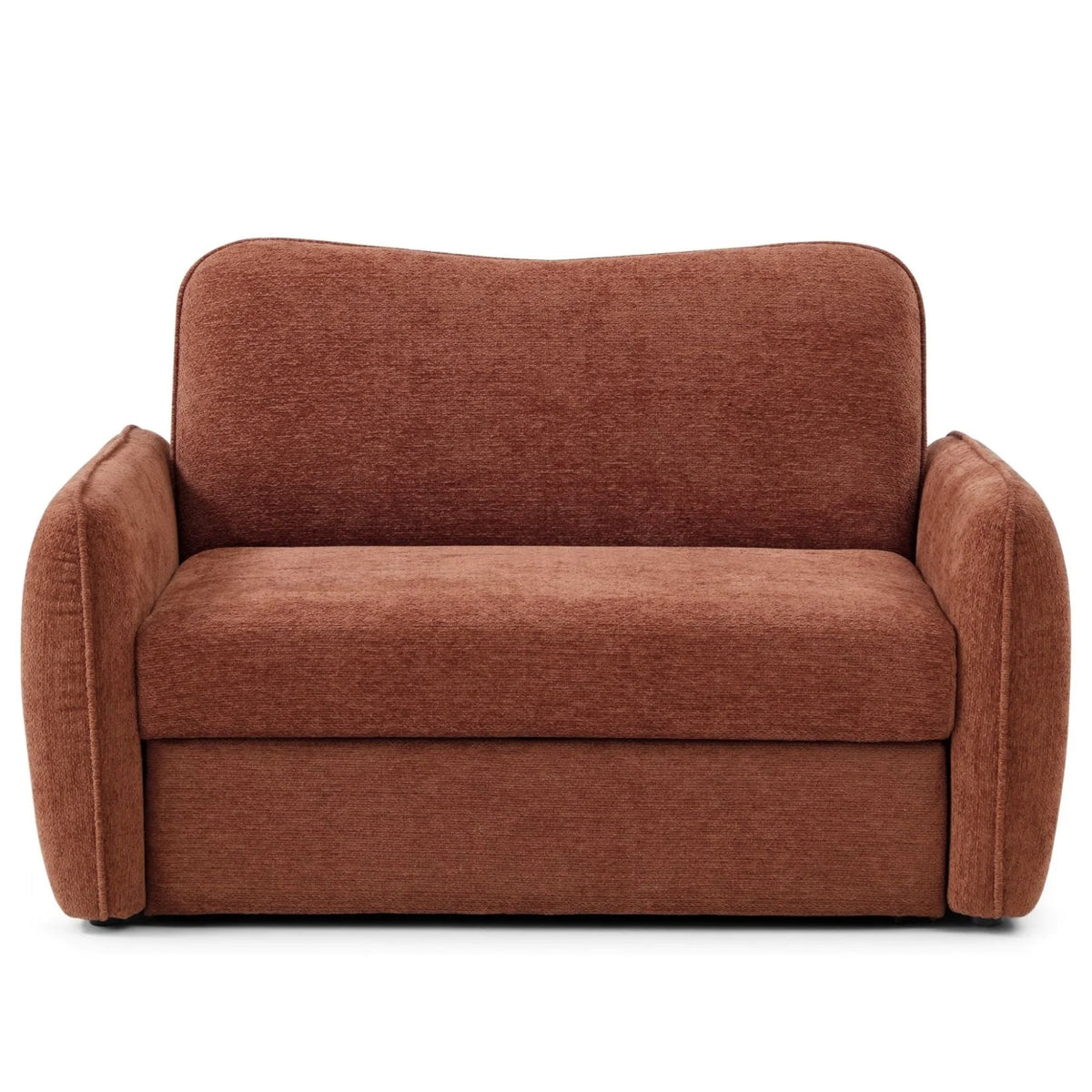 Millie Orange Sofa Bed – studio front view on white background