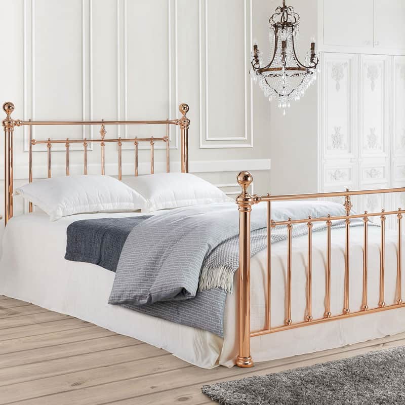 Vienna Rose Gold Metal Bed Frame