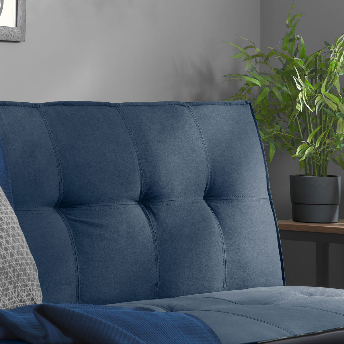 Aurora Midnight Blue Velvet Sofa Bed
