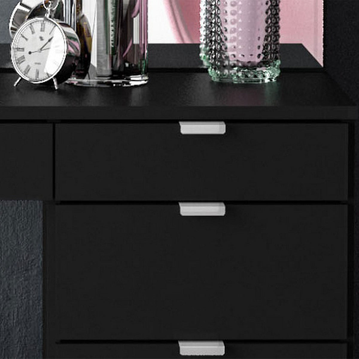 Ava 5 Drawer Dressing Table Black