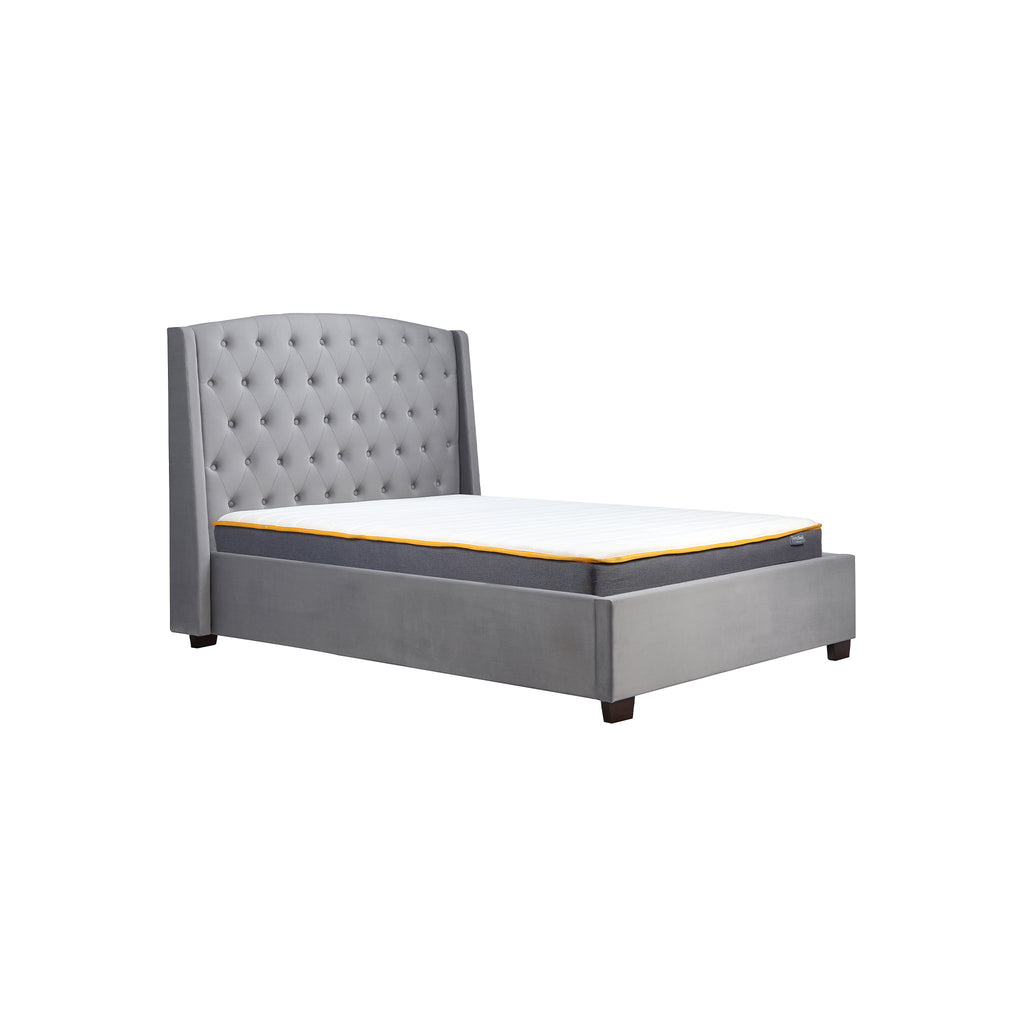 Balmoral Grey Velvet Bed Frame Side