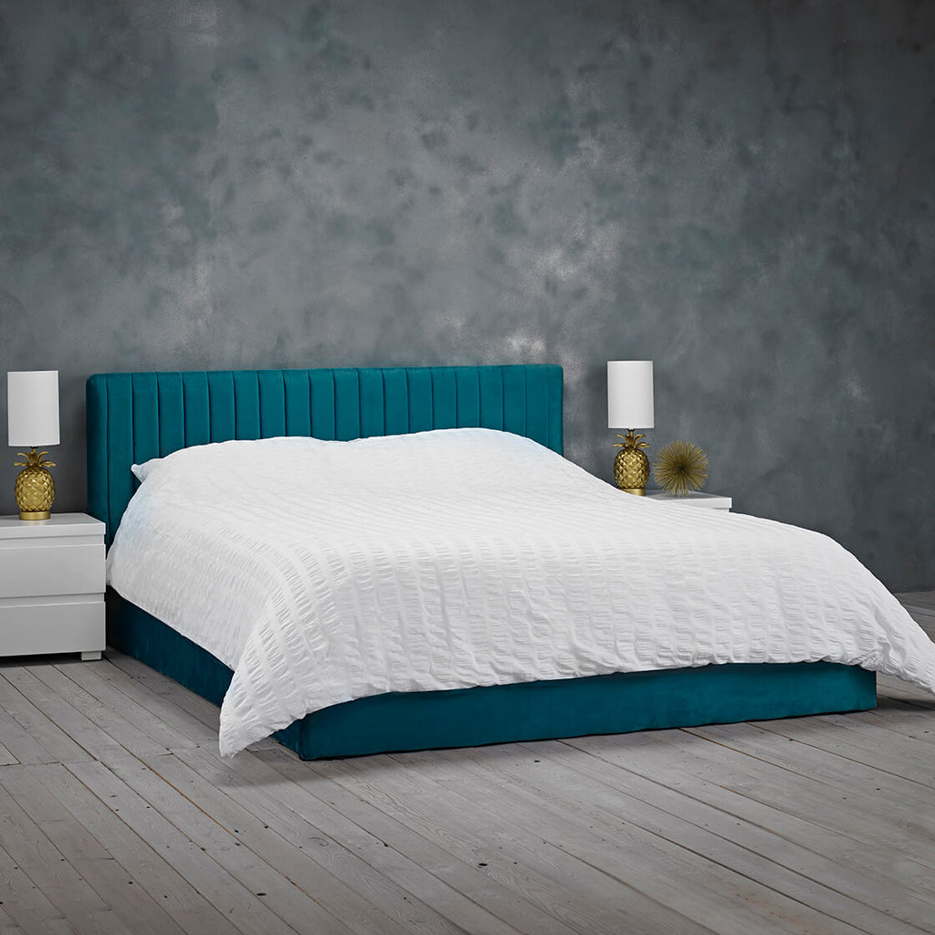 Berlin Upholstered Ottoman Bed Frame Teal