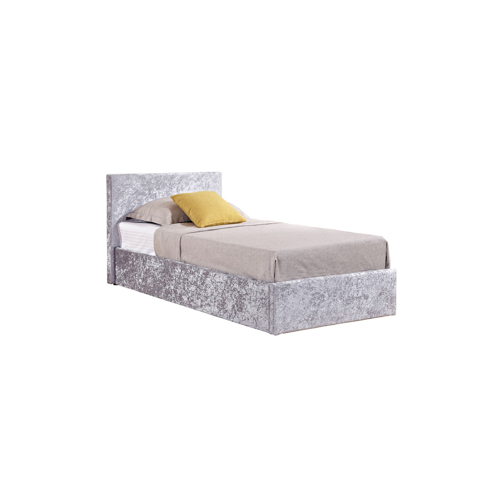 Berlin Steel Crushed Velvet Fabric Ottoman Bed Frame  Details