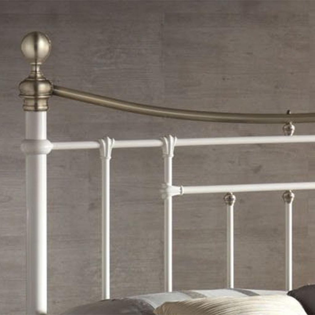 Bronte Cream Metal Bed Frame Detail