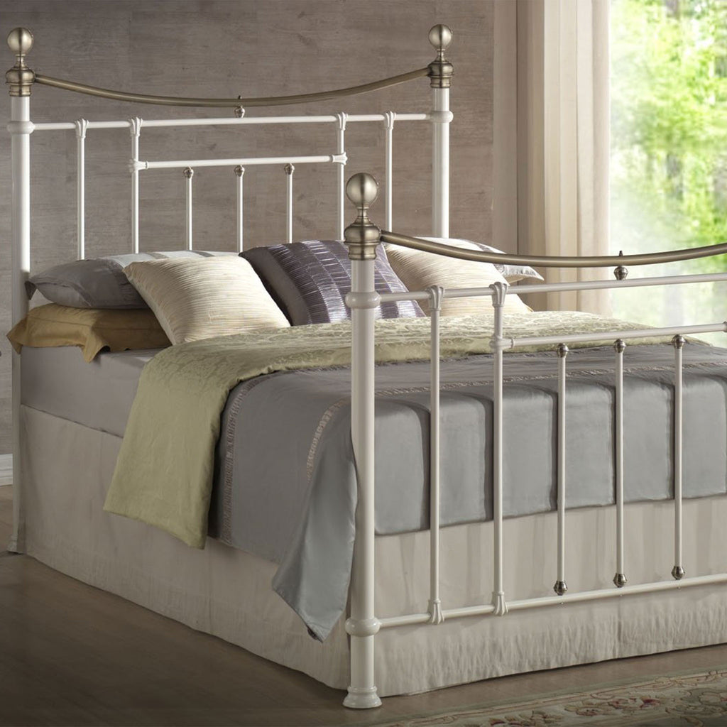 Bronte Cream Metal Bed Frame