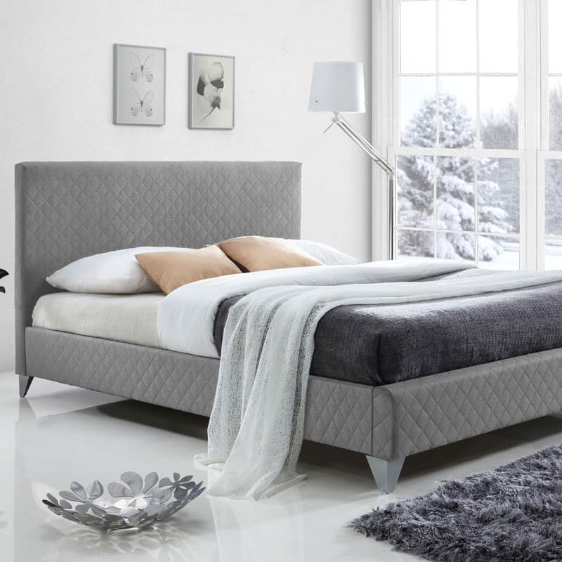 Tripoli Grey Fabric Bed Frame