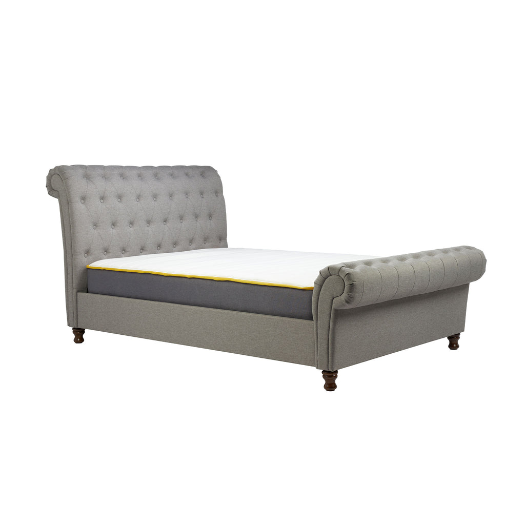 Castello Grey Fabric Bed Frame Side