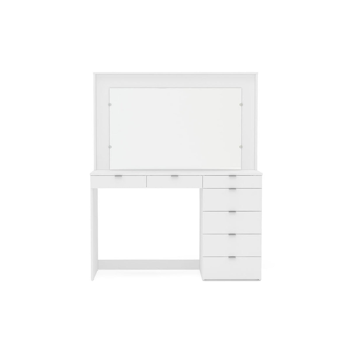 Chloe 7 Drawer Dressing Table & Mirror White