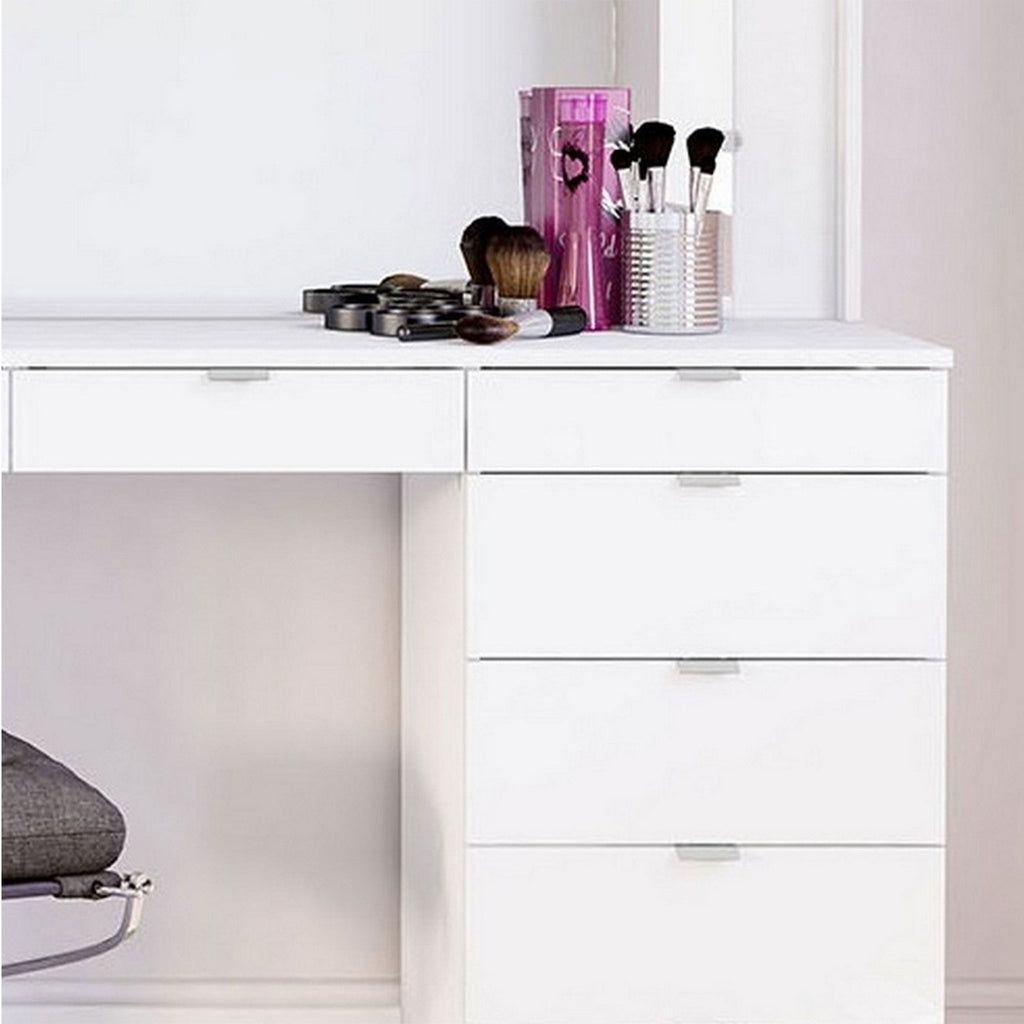 Chloe 7 Drawer Dressing Table & Mirror White