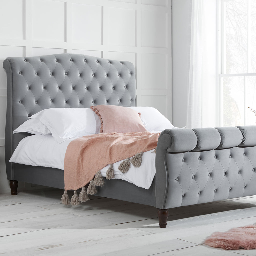 Colorado Grey Fabric Bed Frame
