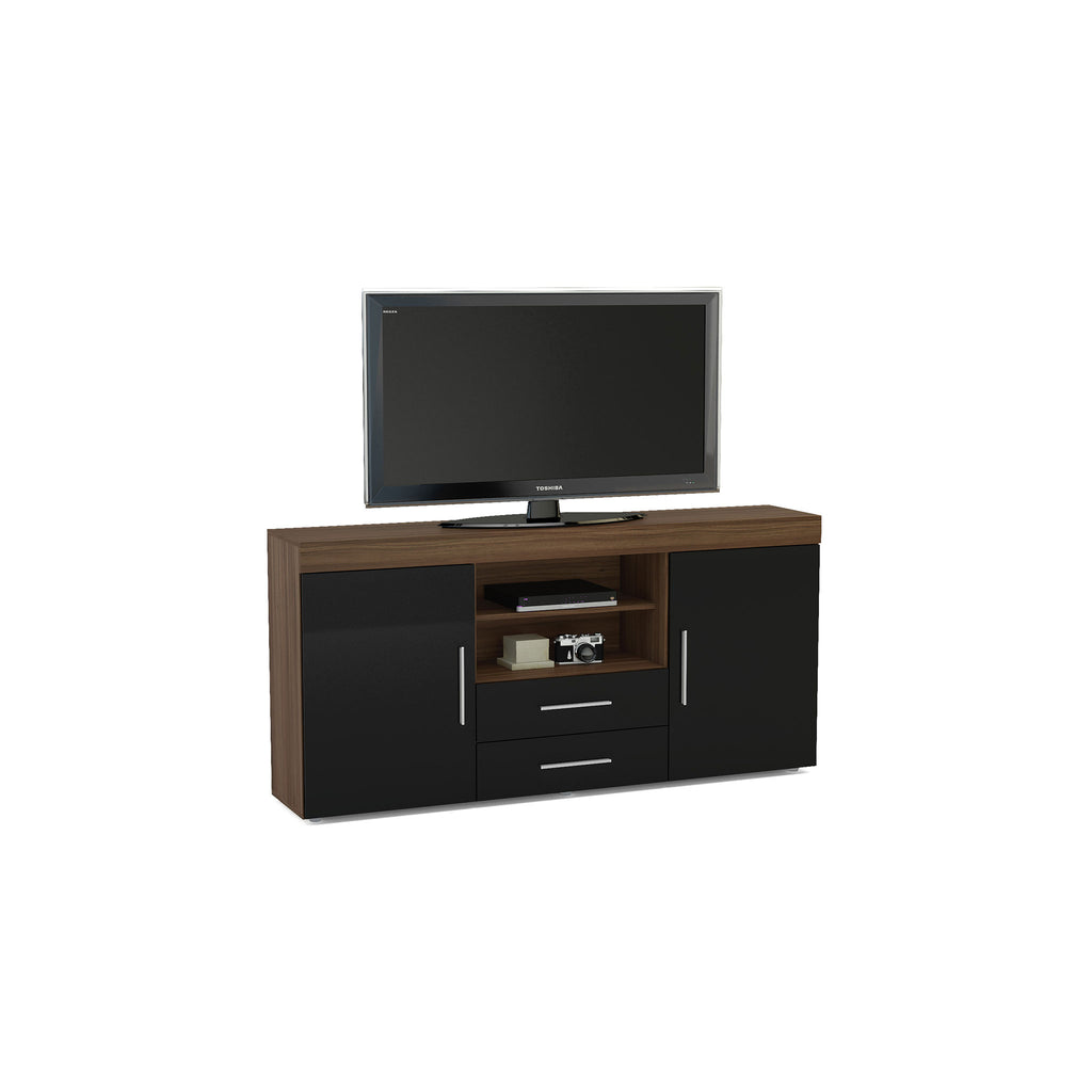 Edgeware 2 Door 2 Drawer Sideboard Walnut & Black