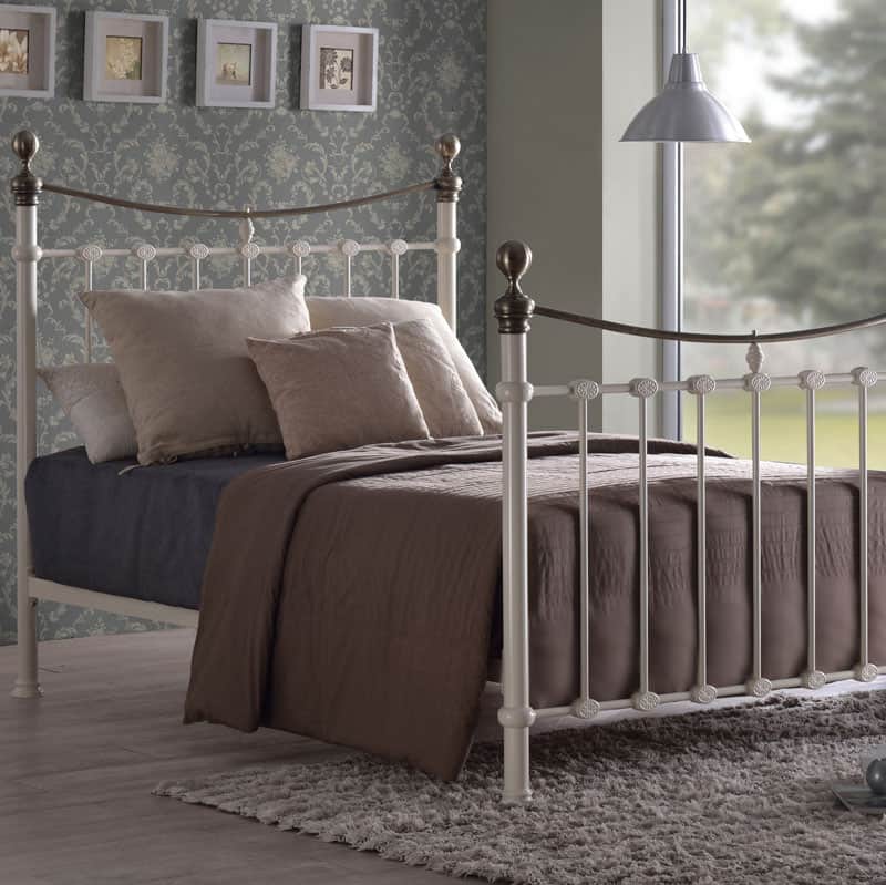 Moscow Ivory Metal Bed Frame