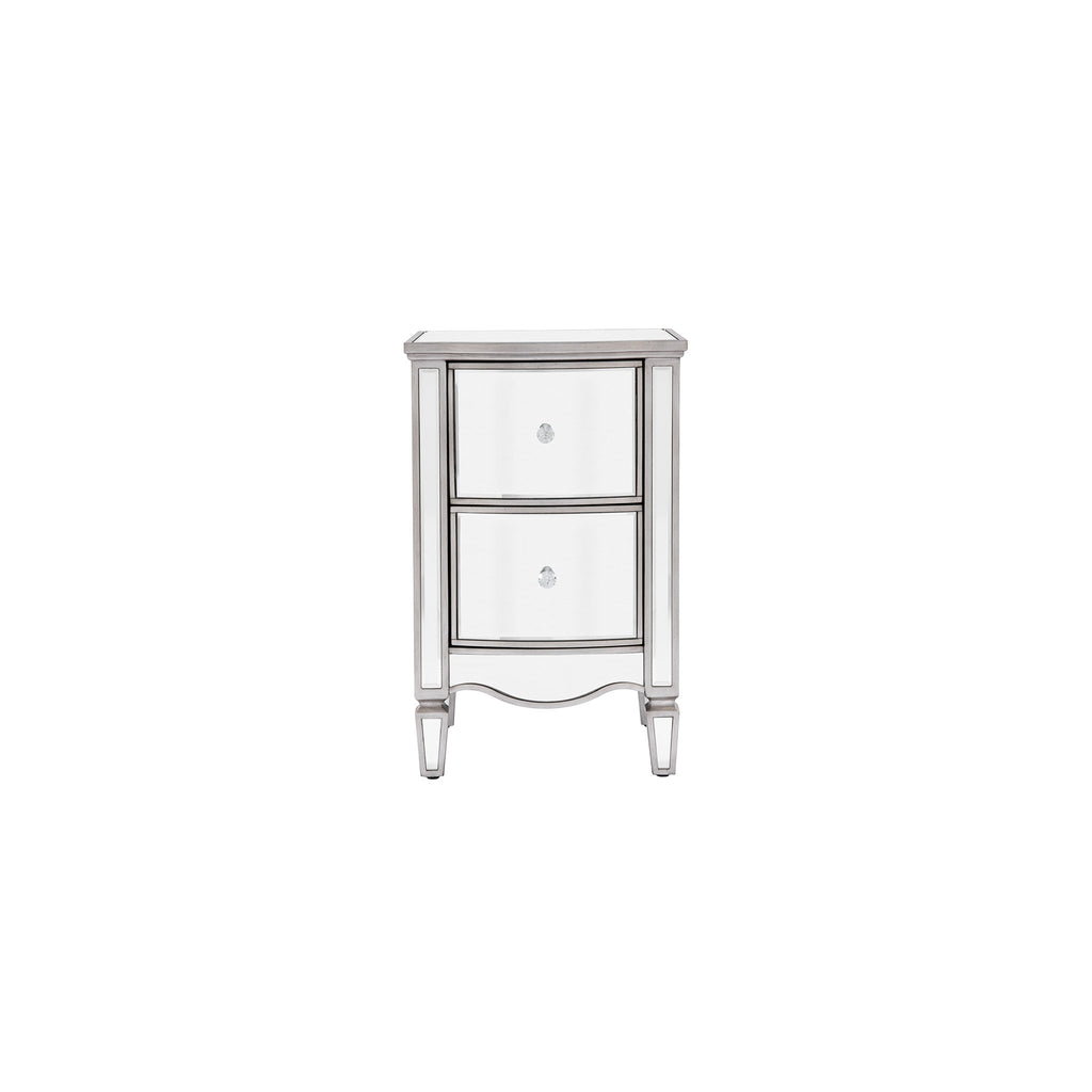 Elysee Mirrored 2 Drawer Bedside