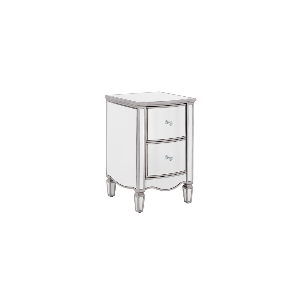 Elysee Mirrored 2 Drawer Bedside