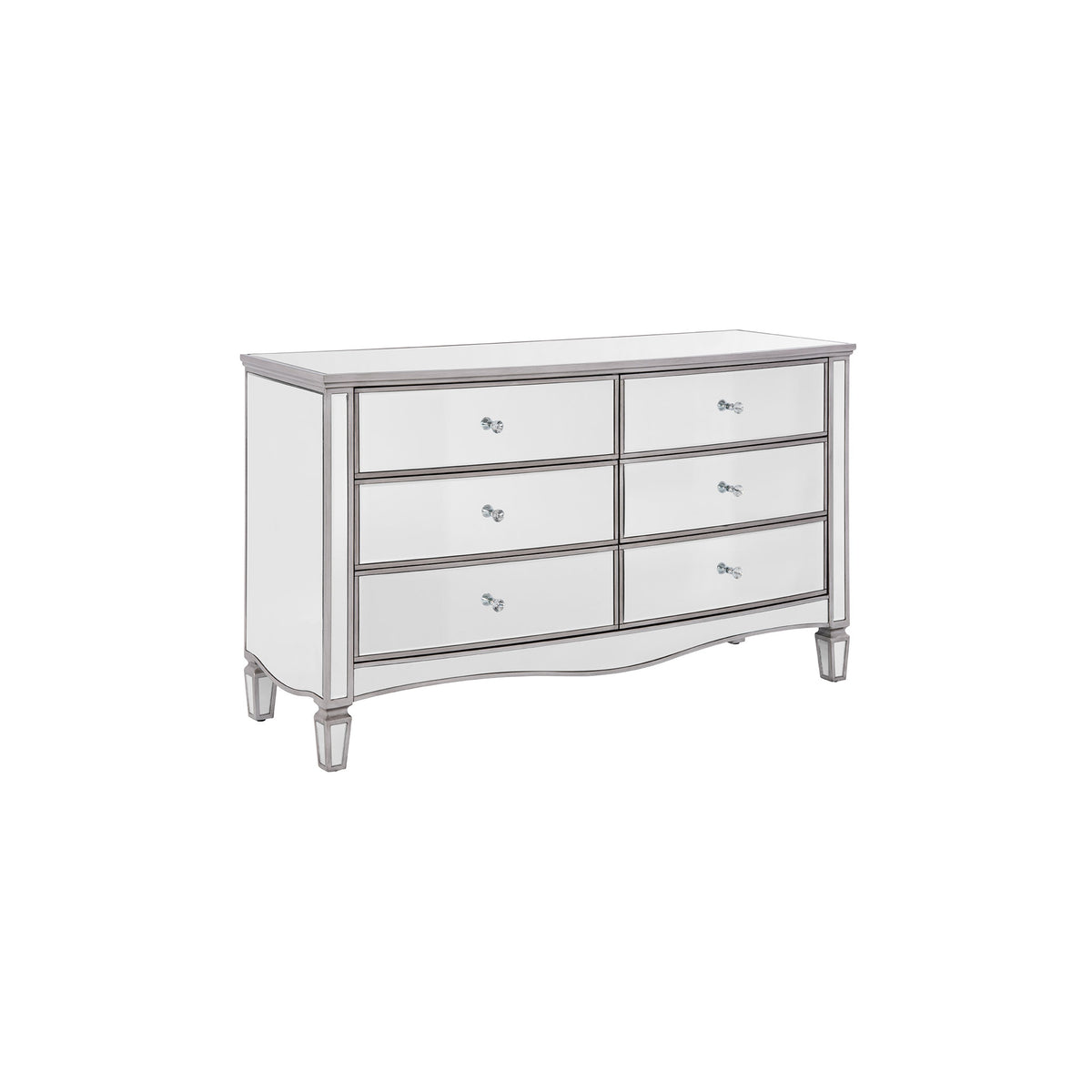Elysee Mirrored 6 Drawer Wide Chest