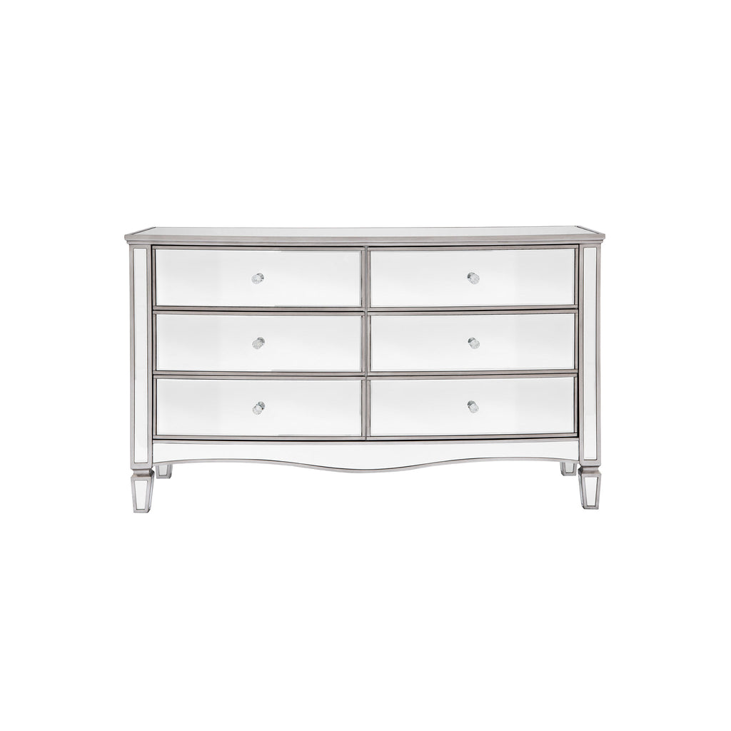 Elysee Mirrored 6 Drawer Wide Chest