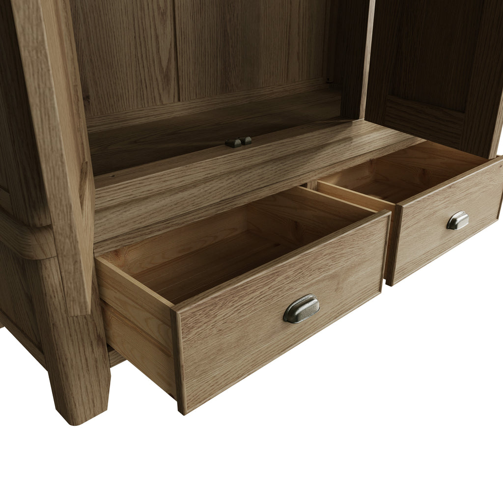 oak chest of drawer open