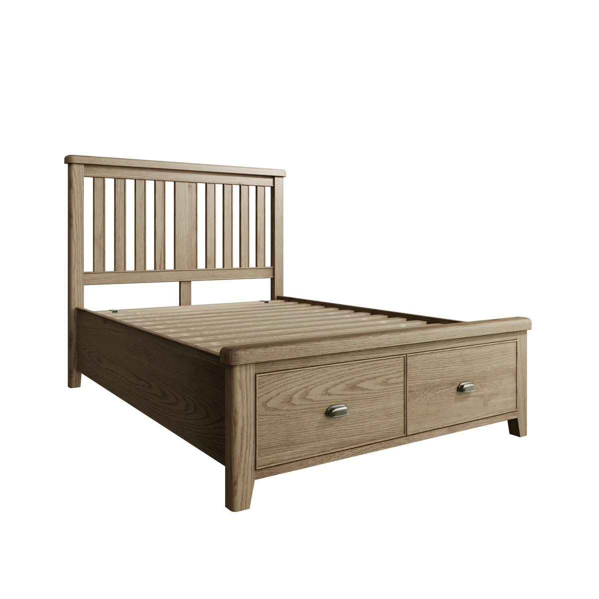 oak bed framw with drawers