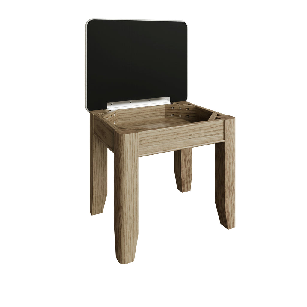 oak stool open