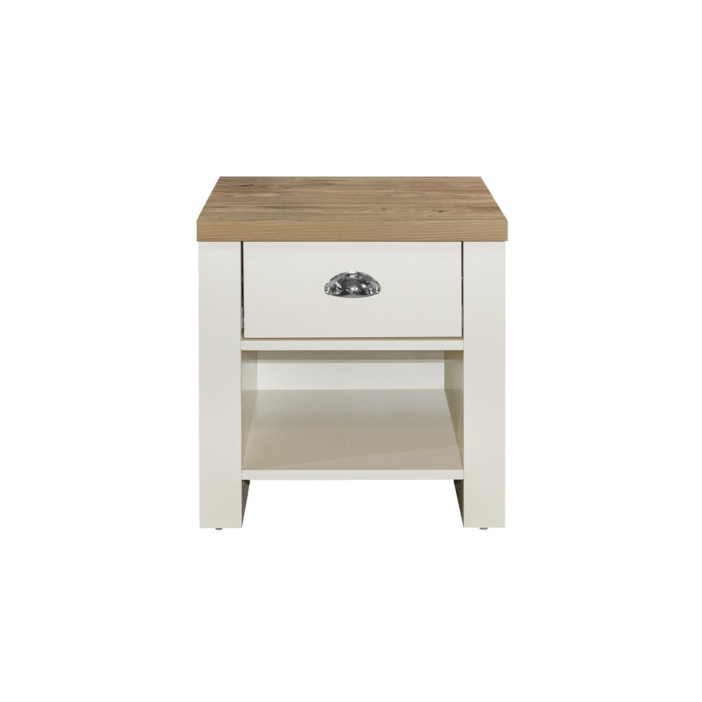 Highgate Cream & Oak 1 Drawer Lamp Table